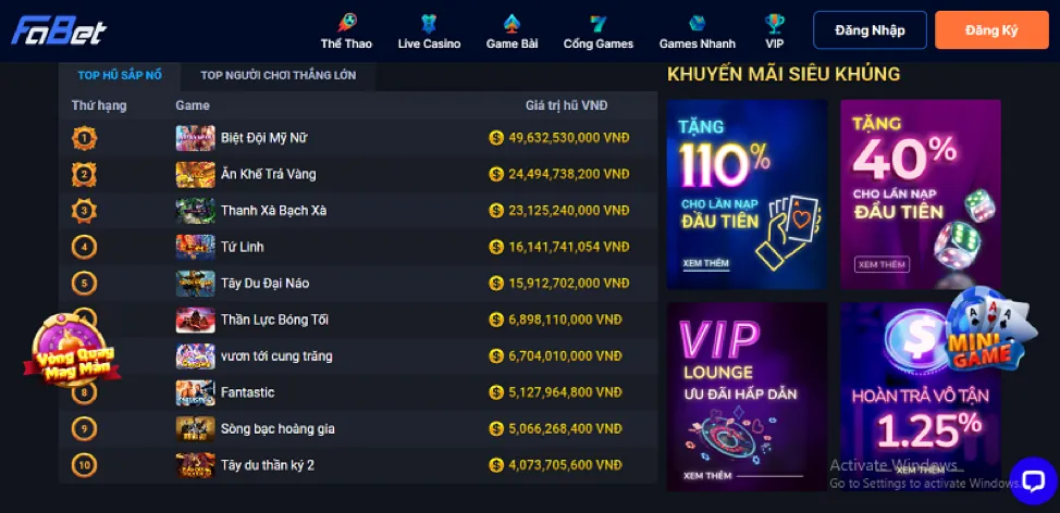 Khuyến mãi chào mừng fk22 login